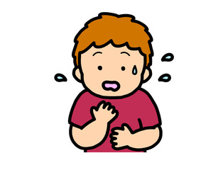 焦る　茶髪の男の子