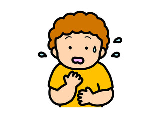 焦る　茶髪の男の子