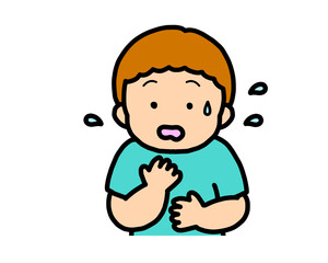 焦る　茶髪の男の子