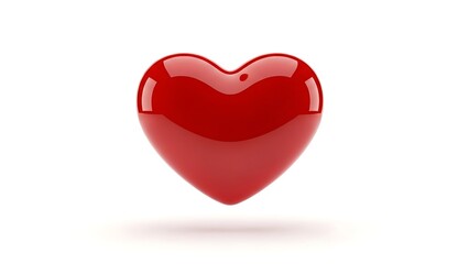 Obraz premium Shiny red heart symbol isolated on white background for love and valentines day