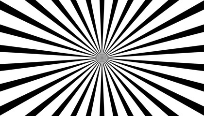 Black and White Radial Sunburst Op Art Background
