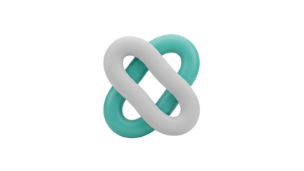 Interlocking 3D Rings Icon: Unity, Connection, Abstract Symbol