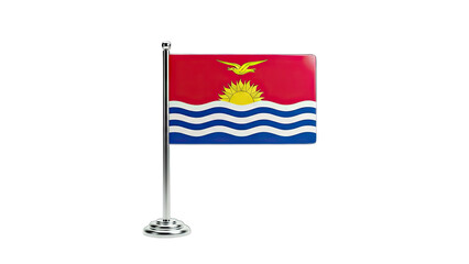 Kiribati Flag on Stand Isolated on White Background