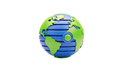 3D Globe Model Isolated on White Background