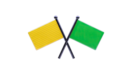 Two Crossed Flags on White Background