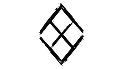 Geometric artistic brushstroke symbol graphic illustration on white background simple modern abstract design