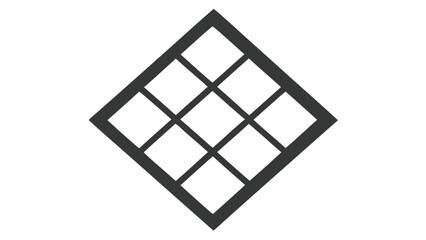 Minimalist diamond grille design with nine squares perfect for architectural and graphic projects