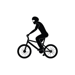 Obraz premium people riding bicycle. cyclist side view