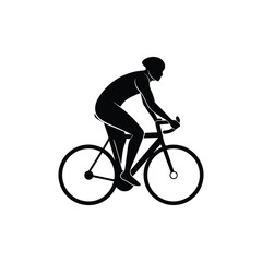 Obraz premium people riding bicycle. cyclist side view