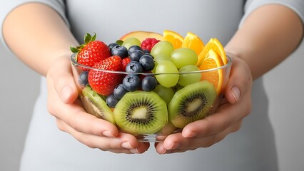 two hands holding a fruit bowl
