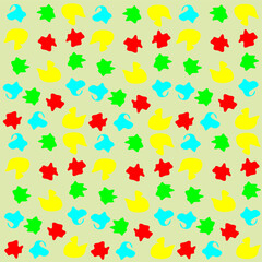 Seamless abstract pattern featuring colorful paint splash shapes on a light background. Playful modern design ideal for wallpapers, textiles, and creative surfaces.