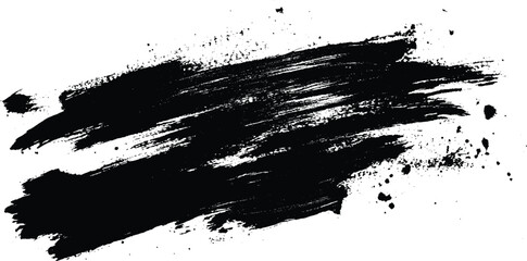 Black ink splashes, Grungy black ink splatters create a dirty, textured border design, Black Paint Stroke Texture illustration