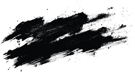 Naklejka premium Black brush stroke on white background vector illustration