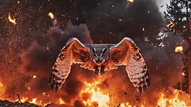 FIRE BIRD RISING Watch This Owl Escape a Massive Inferno