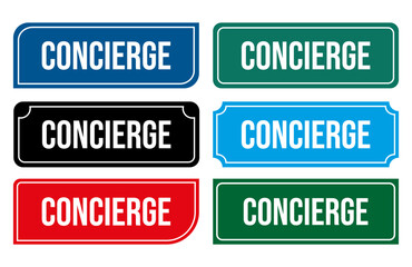 Fototapeta premium Concierge Door Sign Illustration Printable Door Signs for residential and hotel services