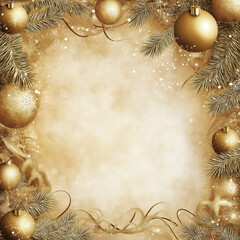 christmas background with golden balls
