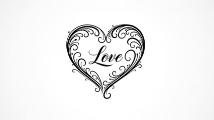 Elegant heart with love