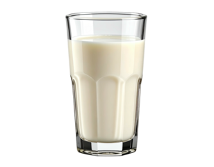 A full glass with a white, opaque liquid against a black background