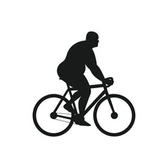 Obraz premium people riding bicycle. cyclist side view