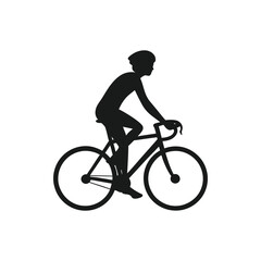 Obraz premium people riding bicycle. cyclist side view