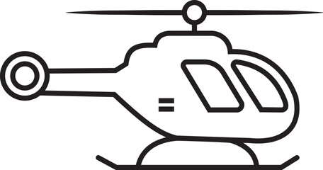 Helicopter vector icon symbol, representing a helicopter landing pad, airport, emergency services, and aviation industry isolated on transparent background. Vector illustration.
