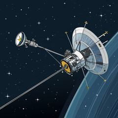 Dynamic Space Probe With Antennas Creative Visual
