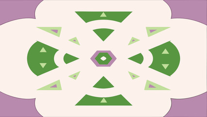 Obraz premium Abstract Geometric Pattern With Pastel Colors And Flower Motif vector illustration