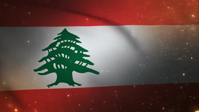 Flag of lebanon featuring a cedar tree suitable for cultural, travel, political, educational, patriotic, and historical design projects.