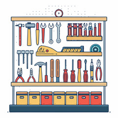 Elegant Hardware Store Tools Display Professional Photo