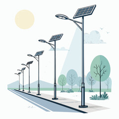 Crisp Solar Powered Street Lights Professional Photo