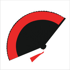 folding fan. Japanese folding fan flat vector 