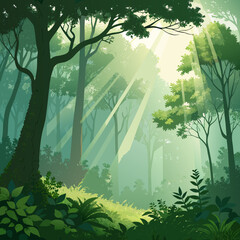 Depicting Lush Forest With Sunl Stunning Creative Visual