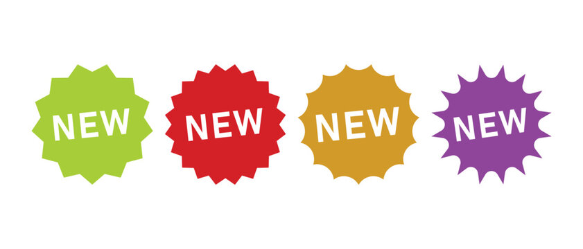 Colorful New Label Vector for Promotion and Marketing Design
