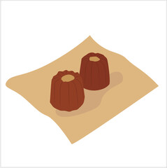 Canel&eacute; de Bordeaux. Caneles de Bordeaux, traditional french pastry.