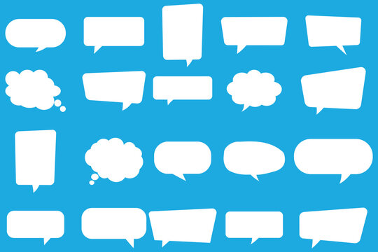Set of comic speech bubbles. Speech bubbles set. Collection of speech bubbles. Message comments chat box Vector set of speech bubbles. text boxes and conversation chats in comics box, text boxes, comi