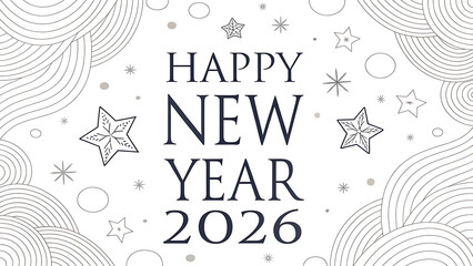 Heartfelt Wishes New Year 2026 Greetings Card.