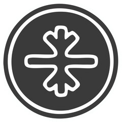 Fototapeta premium Snowflake inside circular frame