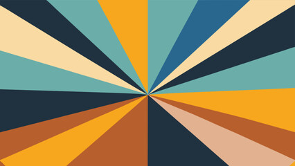 Retro Sunburst Pattern with Earth Tones and Teal Blue background