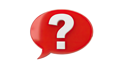 Red Speech Bubble with Question Mark - Symbol of Inquiry