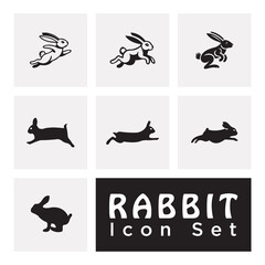 Rabbit icon set logo template