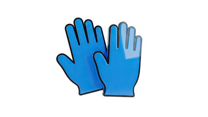 Blue Medical Gloves Icon - Cleanliness and Protection