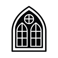 Church Window Icon Vector Illustration