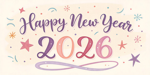 Happy new year 2026 in greet cards.