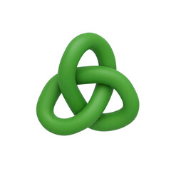 Green Interconnected Rings Forming Knot.