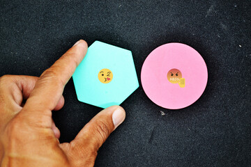 A loving embraceThe wooden cubicle block with a writing place and the furious emoji are up for selection by the emoji. regarding ideas found in positive psychology	