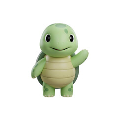 Obraz premium Happy Green Plastic Turtle Toy Figure.