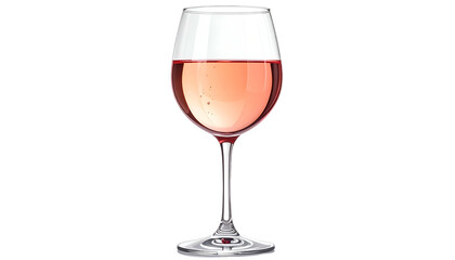 A glass with blush-colored liquid, viewed from the front, set against a black backdrop