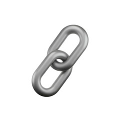 Metal Chain Link Closeup Isolated Object.