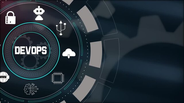 Streamlining software development and digital operations with modern devops methodology featuring professional cloud tech icons.