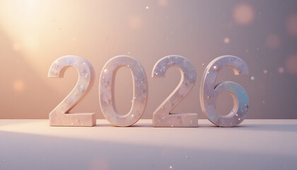 The year 2026 illuminated by a warm glow, symbolizing new beginnings and future hope